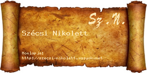 Szécsi Nikolett névjegykártya
